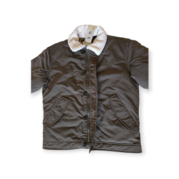 Frank And Oak Aviator Jacket Men Green Sherpa Collar Thermore Insulated Sz Small - Picture 6 of 13